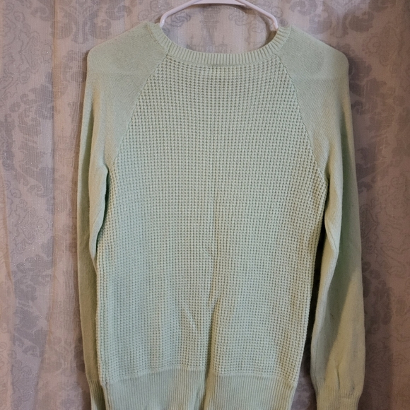 J. Crew Women's Mint Wool Seafoam Green Waffle Knit Long Sleeve Sweater Size S - Picture 5 of 7